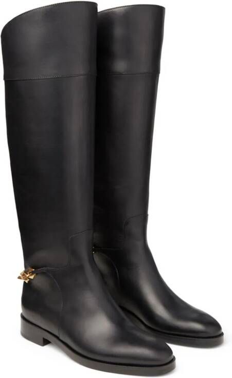 Jimmy Choo Nell chain-detailing leather boots Black