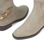 Jimmy Choo Nell chain-detailing suede boots Neutrals - Thumbnail 5