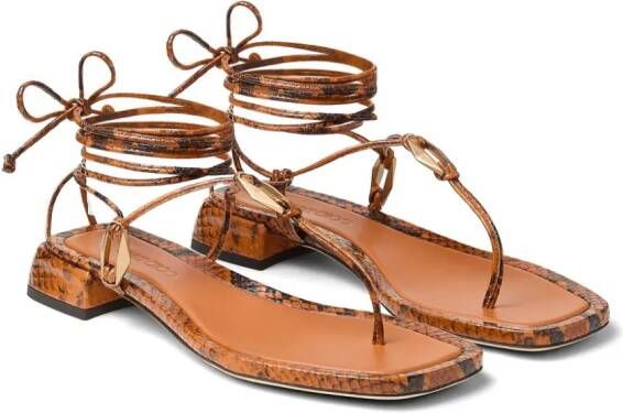Jimmy Choo Onyxia leather sandals Brown