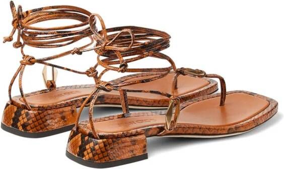 Jimmy Choo Onyxia leather sandals Brown