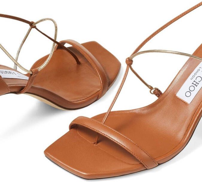 Jimmy Choo Oriana 75mm leather sandals Neutrals