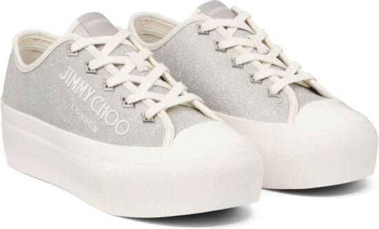 Jimmy Choo Palma Maxi glitter sneakers Silver