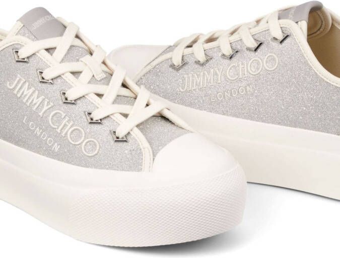 Jimmy Choo Palma Maxi glitter sneakers Silver