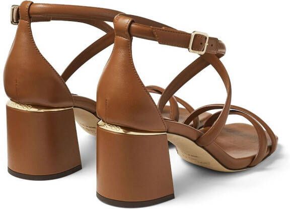 Jimmy Choo Rheea 65mm leather sandals Brown