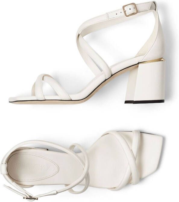 Jimmy Choo Rheea 65mm leather sandals White