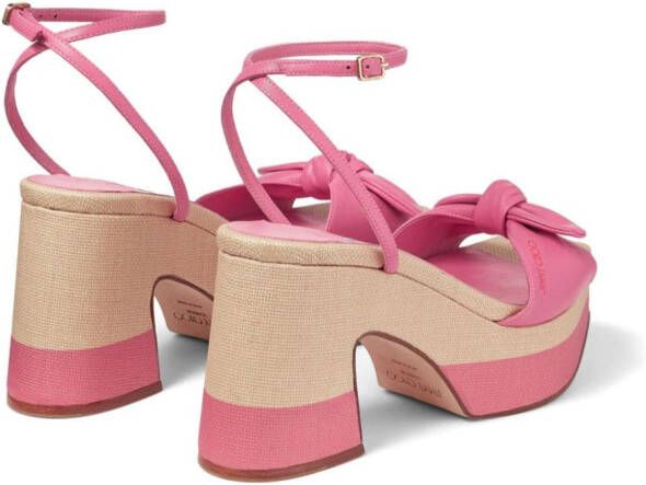 Jimmy Choo Ricia 95mm platform leather sandals Pink