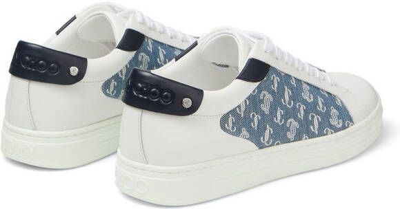 Jimmy Choo Rome leather monogram-pattern sneakers Blue