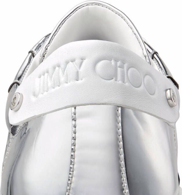 Jimmy Choo Rome monogram-embossed sneakers Silver