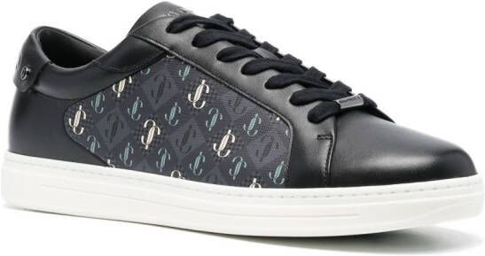 Jimmy Choo Rome monogram-pattern leather sneakers Black
