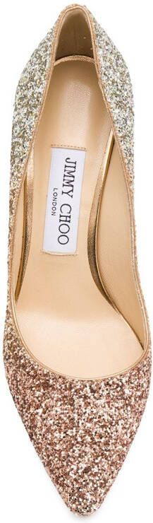 Jimmy Choo Romy 85mm glitter pumps Gold