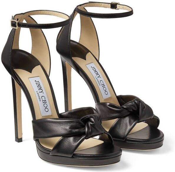 Jimmy Choo Rosie 120mm knotted sandals Black