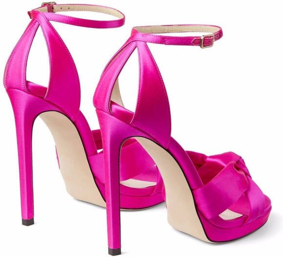 Jimmy Choo Rosie 120mm satin-finish sandals Pink