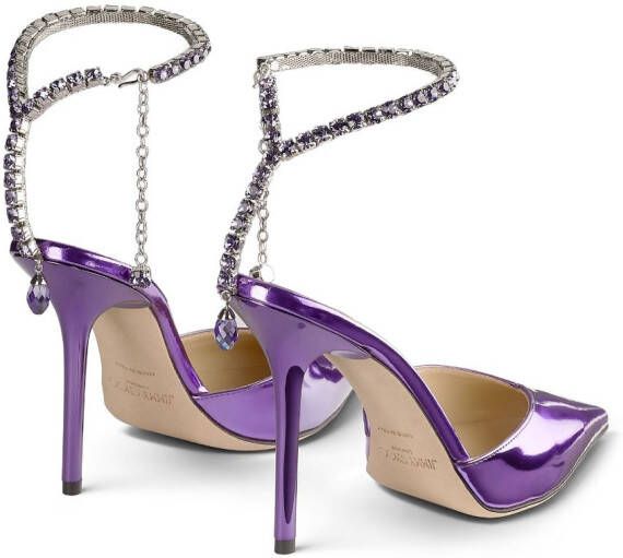 Jimmy Choo Saeda 100mm crystal-embellished pumps Purple