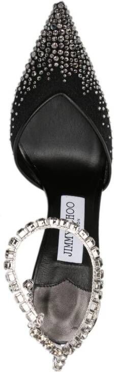 Jimmy Choo Saeda 100mm crystal-embellished sandals Black