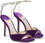 Jimmy Choo Saeda 100mm crystal-embellished sandals Purple - Thumbnail 2