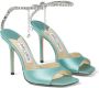 Jimmy Choo Saeda 100mm crystal-embellishment sandals Green - Thumbnail 2