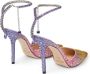 Jimmy Choo Saeda 100mm Crystal Pumps Purple - Thumbnail 3