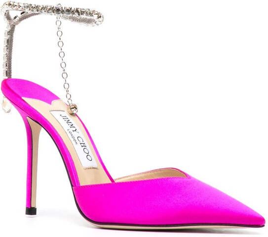 Jimmy Choo Saeda 100mm satin pumps Pink