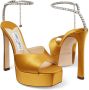 Jimmy Choo Saeda 125mm crystal-embellished sandals Yellow - Thumbnail 4
