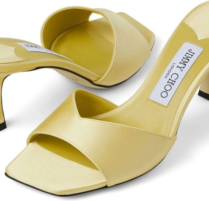 Jimmy Choo Skye 70mm satin mules Yellow