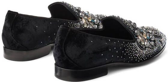 Jimmy Choo Thame bead-embellished slippers Black