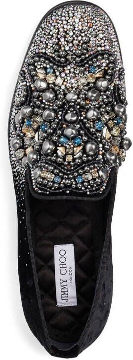 Jimmy Choo Thame bead-embellished slippers Black