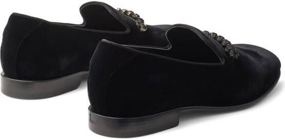 Jimmy Choo Thame embellished loafers Black