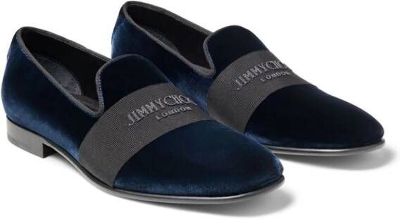 Jimmy Choo Thame velvet slippers Blue
