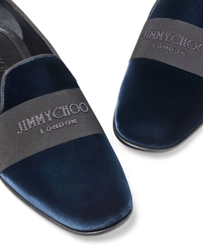 Jimmy Choo Thame velvet slippers Blue