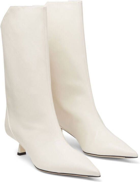 Jimmy Choo Vari 45mm pointed boots White
