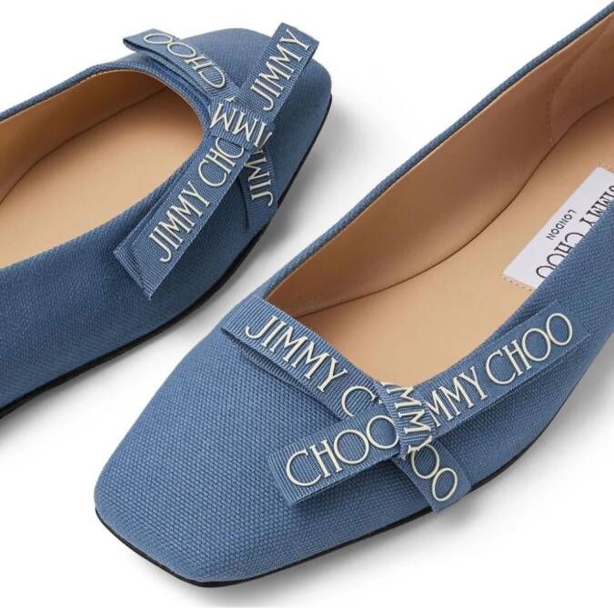 Jimmy Choo Veda bow-detail ballerina shoes Blue