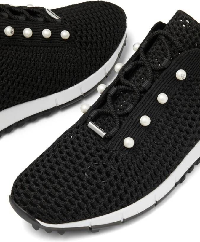 Jimmy Choo Veles pearl-embellished sneakers Black