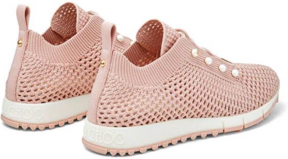 Jimmy Choo Veles pearl-embellished sneakers Pink