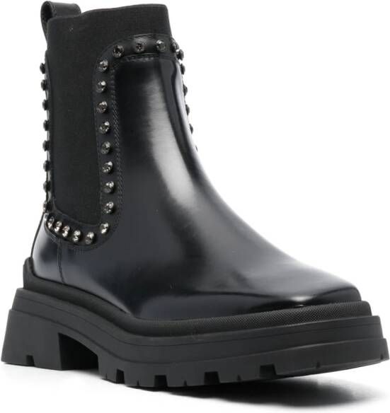 Jimmy Choo Veronique crystal-embellished leather boots Black