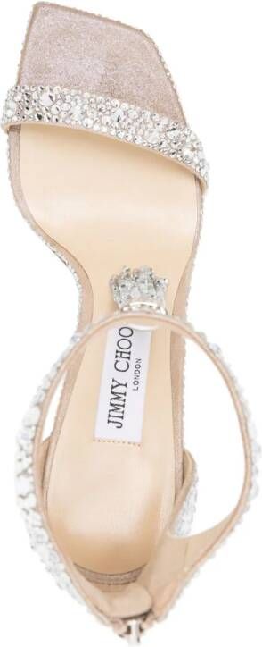 Jimmy Choo Vinca 95mm crystal-embellished sandals Silver