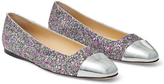 Jimmy Choo Watson glitter ballerina shoes Multicolour