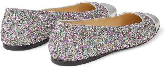 Jimmy Choo Watson glitter ballerina shoes Multicolour
