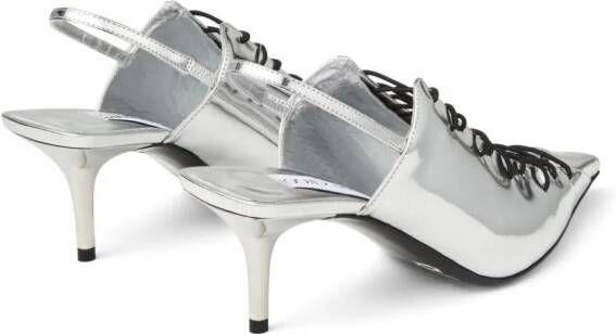 Jimmy Choo x Jean Paul Gaultier 60mm metallic slingback pumps Silver