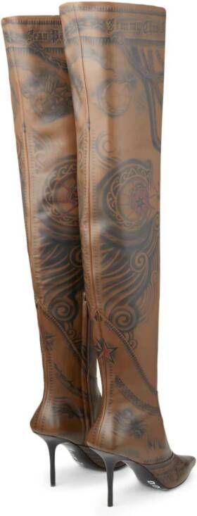 Jimmy Choo x Jean Paul Gaultier 90mm over-the-knee boots Brown