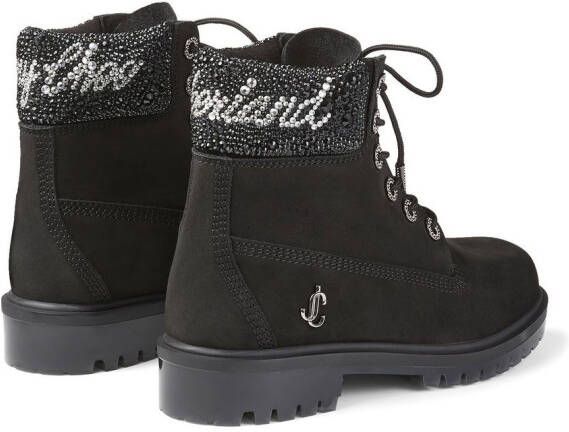 Jimmy Choo x Timberland crystal cuff boots Black