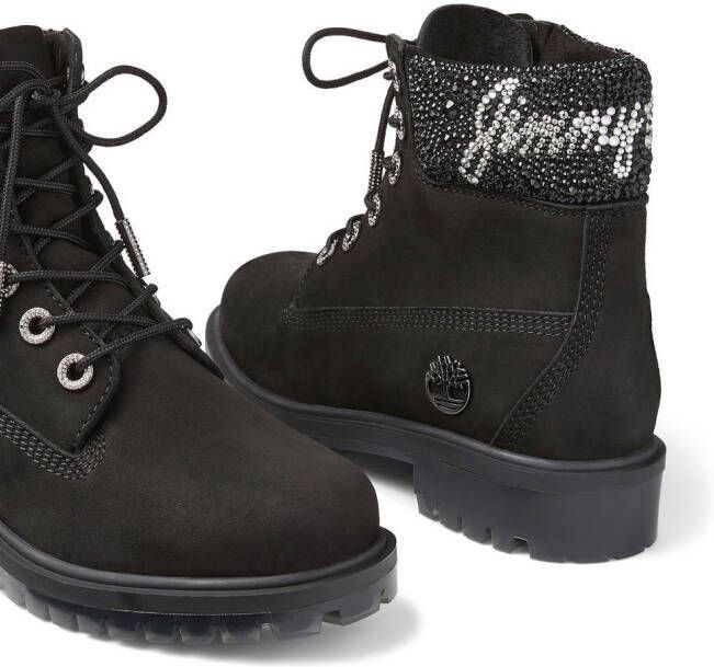 Jimmy Choo x Timberland crystal cuff boots Black
