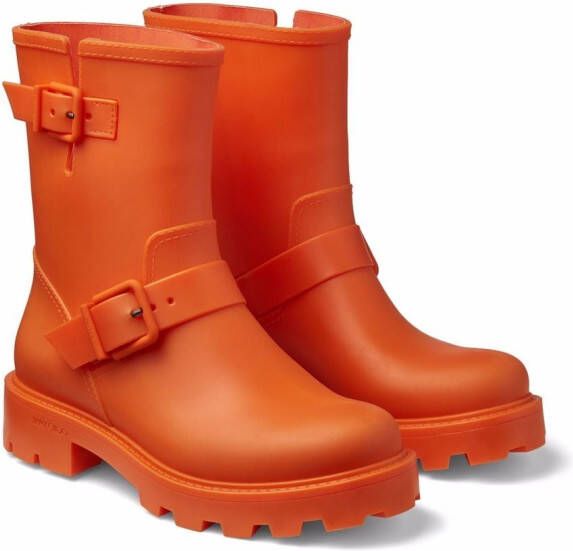 Jimmy Choo Yael flat rain boots Orange