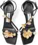 Jimmy Choo Zea 95mm floral-appliqué sandals Black - Thumbnail 4