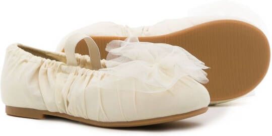 jnby by JNBY gathered-detail leather ballerinas Neutrals