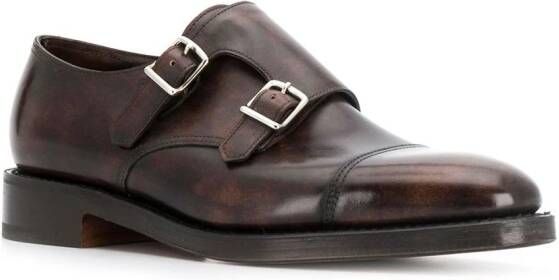 John Lobb buckle monk shoes Brown