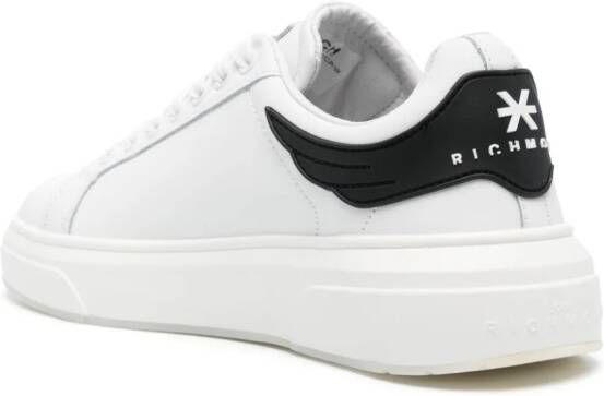 John Richmond logo-debossed leather sneakers White