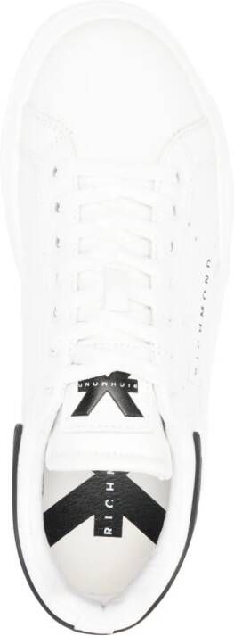 John Richmond logo-print leather sneakers White