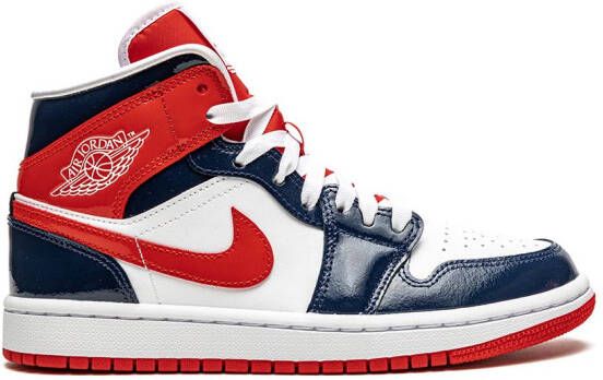 Jordan Air 1 Mid "Patent Leather Navy White Red" sneakers