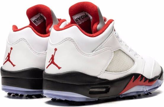 Jordan Air 5 Low Golf "Fire Red Silver Tongue" sneakers White