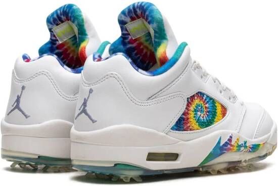 Jordan Air 5 Low "Peace Love and Golf" golf shoes White